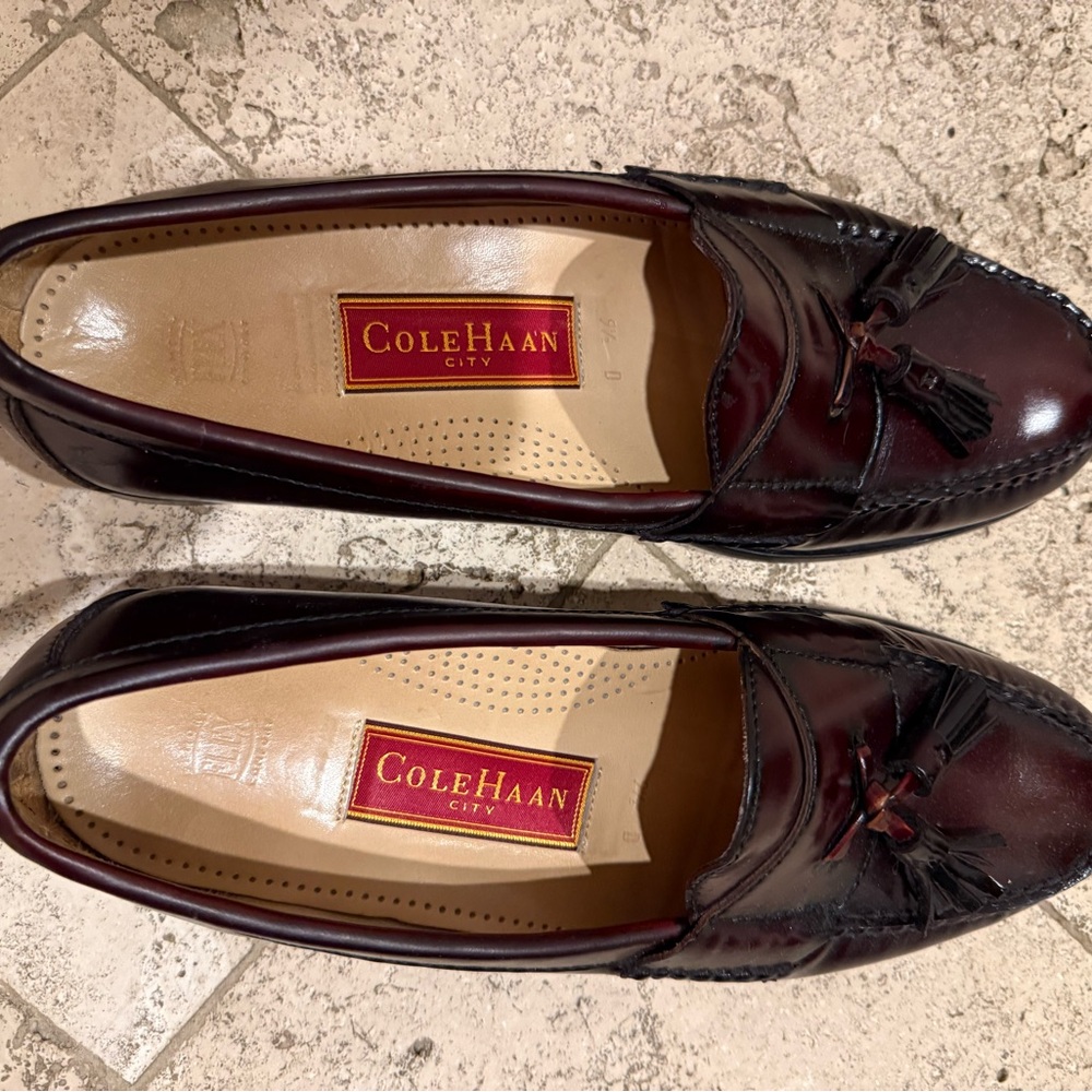 Cole Haan Men's Dark Red Tassel Loafers